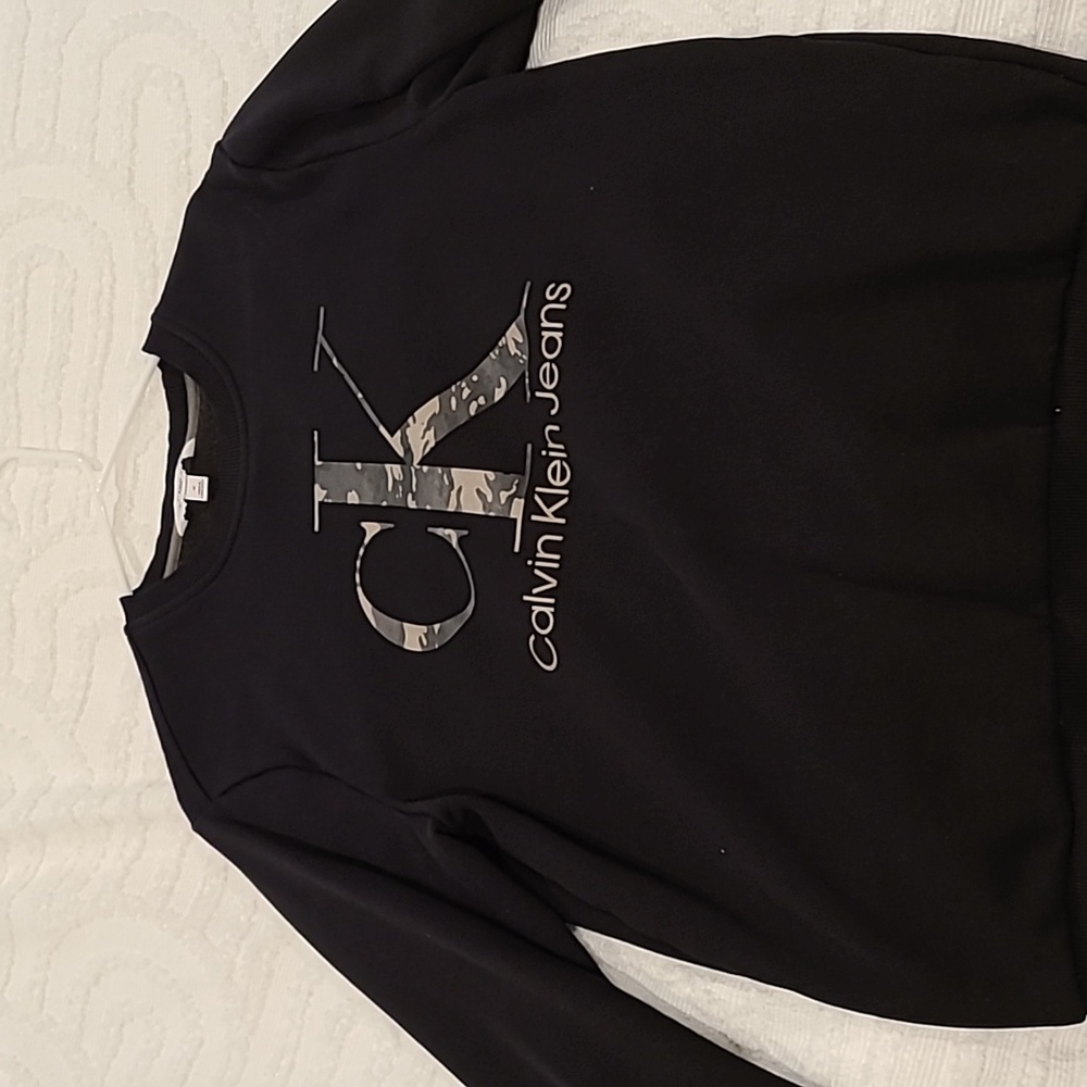 Calvin Klein black sweatshirt with camo ck sign size medium